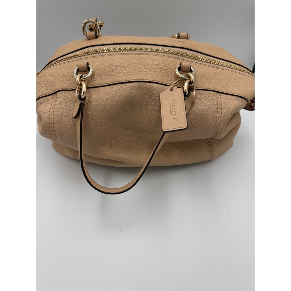 Coach Lenox Satchel F59325 Beechwood Pebble Leather Gold Hardware Handbag - Picture 3 of 16